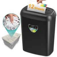Practical Paper Shredder with P4 Privacy Level and Anti-Jam Function, Cross Cut Shredder for Offices, 36L x 25W x 47H cm, Black(m-1)