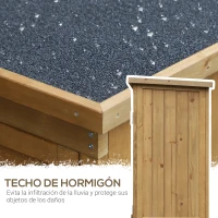 Outsunny Armario de Jardín 0,31 m² Cobertizo de Exterior con 2 Puertas y 2 Estantes Interiores 87x46,5x160 cm Madera Natural(m-5)