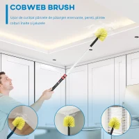 HOMCOM stergator Telescopic 3.5 m – Cap Pliabil Microfibra pentru Praful inalt(m-7)