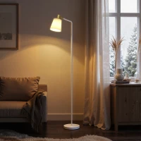 HOMCOM Modern Standing Lamp, Floor Lamp with 350° Rotatable Head for Living Room, White(m-8)