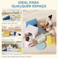 AIYAPLAY Conjunto de 8 Blocos de Espuma para Crianças com Capas de Veludo Laváveis para Escalar e Rastejar Multicor(m-8)