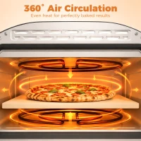 HOMCOM Electric Pizza Oven, Pizza Maker with 3 Knob Control and Ceramic Stone, Viewing Window, 2200W(m-7)