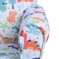 HOMCOM Sillón Infantil para +18 Meses con Estampado de Dinosaurios Acolchado de Espuma y Franela 50x39x44 cm Multicolor(m-8)