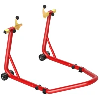 HOMCOM Caballete Elevador Universal Soporte Rueda Trasera Moto de Acero Robusta Carga 544 kg con Horquillas en U y L Ajustables(m-1)