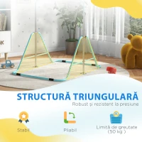 HOMCOM Bară Gimnastică Artistică pentru Copii 3+ Ani cu 5 Niveluri de Înălțime Reglabilă din Oțel, Verde(m-7)