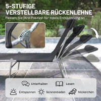 Outsunny Ligstoel liggen ligbank voor buiten stoel relax lounger lounger voor in het bad tweebenig 4 kleuren(m-4)