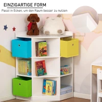 HOMCOM Opbergrek voor Kinderen, 3 Vliesladen, MDF, Kipveilig, Wit(m-7)
