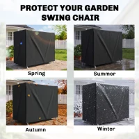 Outsunny 220 x 125cm Three-Seater Swing Chair Protective Cover - Black(m-4)