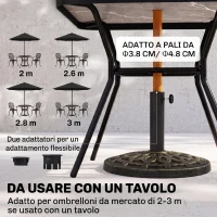 Outsunny Base Ombrellone Rotonda da Giardino in Resina Ø44 × 33cm(m-4)