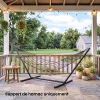 Outsunny Support Pied de hamac Structure Robuste métal époxy Noir 3,60 x 0,92 x 1,12 m, Compatible Hamacs de 3,3 à 3,6 m(m-2)