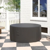 Outsunny Garden Patio Large Furniture Set Round Cover 600D Oxford Waterproof, Ф193 x 80H cm, Black(m-10)