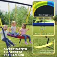 AIYAPLAY Set Altalena a Nido e Altalena da Giardino Regolabili per Bambini, in Metallo, 265x160x178 cm, Multicolore(m-6)