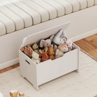 AIYAPLAY Coffre à jouet enfant avec couvercle rabattable, coffre de rangement enfant, forme d'ours, 60 x 38 x 48 cm, blanc(m-8)