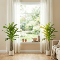 HOMCOM 90cm Lifelike Fake Tree, Artificial Dracaena Tree with Bendable Trunks, Green(m-14)