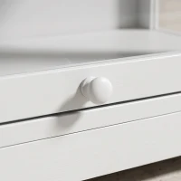 HOMCOM Vitrină expozitoare pentru colecții cu ușă rabatabilă din acrilic pentru figuri decorative 59x30x40 cm Alb(m-9)