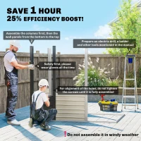Outsunny 4 x 6ft Galvanised Metal Garden Shed, with Locking Door - Grey(m-4)