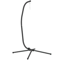 Outsunny Support de Fauteuil Suspendu, Support Chaise Suspendue, Cadre en C, Charge Max. 150 kg, 128 x 105 x 205 cm, Noir(m-1)