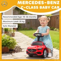 AIYAPLAY Official Mercedes-Benz Ride On Car, Foot to Floor Sliding Walker with Horn, Engine Sounds and Under-Seat Storage, Red(m-4)