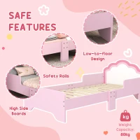ZONEKIZ Wooden Kids Bedroom Furniture Set with Kids Dressing Table, Stool, Bed, for 3-6 Years, Cloud-Design(m-5)