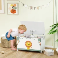 AIYAPLAY Baú Brinquedos Infantil 53 L Caixa de Arrumação Brinquedos com Tampa Rebatível e Pistão a Gás 60x37x39 cm Verde(m-10)