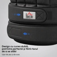 HOMCOM Vestă cu Greutăți 10 Kg, Unisex, 38 Greutăți Individuale, Căptușeală, Închidere Velcro, Negru(m-6)
