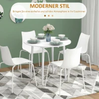 HOMCOM Masă Pliantă Modernă cu Extensii Laterale pentru Bucătărie și Living, din PAL, Ø89 x 73,5 cm(m-5)
