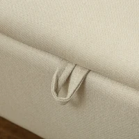 HOMCOM Banc banquette coffre de rangement 2 en 1 en tissu avec pieds en acier noir 102 x 40 x 39,5 cm beige(m-9)