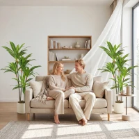 HOMCOM 150cm Lifelike Fake Tree, Artificial Dracaena Tree with Bendable Trunks, Green(m-8)