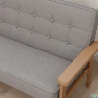AIYAPLAY Sofá para Niños de 2 Plazas Sillón Infantil de Felpa Suave Estructura de Madera para Niños de +3 Años Gris(m-8)