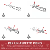 HOMCOM Albero di Natale Innevato Alto 150 cm con 358 Rami Ignifughi e Base in Acciaio, Verde(m-5)