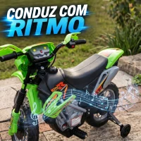 HOMCOM Mota Elétrica para Crianças 6V com Luzes e Música para Idades 3-6 Anos Verde(m-7)