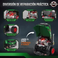 AIYAPLAY Juguete de Motor de Camión para Niños con Vapor Luces y Sonidos Juego de Reparación Mecánico 3 a 6 Años Verde(m-4)