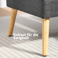 HOMCOM 2-zitsbank, getufte rugleuning, houten poten, dikke vulling, linnenlook, voor kleine ruimtes, grijs(m-6)