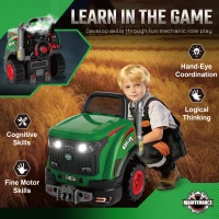 AIYAPLAY Kids Truck Engine Toy, Toy Steering Wheel with Spray, Lights and Sounds, Educational Gifts for 3-6 Years, Green(m-7)