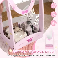 AIYAPLAY Kids Full Length Mirror, 360° Rotating Children Standing Mirror with Storage Shelf, Pink(m-6)