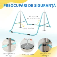 HOMCOM Bară Gimnastică Artistică pentru Copii 3+ Ani cu 5 Niveluri de Înălțime Reglabilă din Oțel, Verde(m-5)