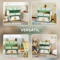 AIYAPLAY Estante Infantil para Brinquedos com 6 Caixas em Tecido Não Tecido Organizador de Brinquedos de 3 Níveis 63x30x66 cm Verde(m-7)