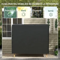 Outsunny Husă pentru Balansoar de Grădină cu 3 Locuri, Impermeabilă și Anti-UV, 220x125x172 cm, Negru(m-4)