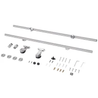 HOMCOM Wooden Sliding Door Kit Stainless Steel Smooth Operation Hardware Track Kit System Unit For Single Door 2000mm(m-1)