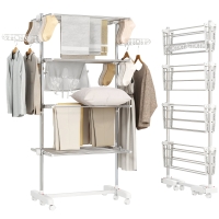 HOMCOM Séchoir Linge Pliable Intérieur/Extérieur 4 Niveaux