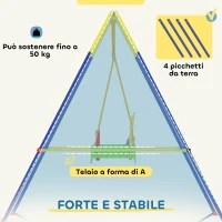 AIYAPLAY Altalena da Giardino per Bambini Regolabile con Schienale e Barriera, in Acciaio e PP, 128x155x157 cm, Verde(m-6)