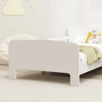 AIYAPLAY Lit enfant lit au sol enfant barrières de sécurité haut sommier à lattes et cadre robuste 143,5 x 74,2 x 54 cm blanc(m-9)