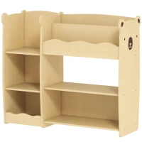 AIYAPLAY Raft pentru Jucării pentru Copii de 3-8 Ani cu Rafturi Deschise și Compartimente, din Lemn, 92x29x79 cm, culoare Lemn(m-12)