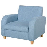 HOMCOM Poltrona per Bambini in Tessuto per Cameretta con Imbottitura, Max. 65 kg, 49x45x44 cm, Blu(m-11)