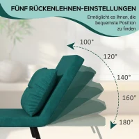 HOMCOM Relaxsessel im Skandidesign, Liegesessel, Lesesessel. ink. Kissen mit Knopfhefung, Schwarz + Natur(m-5)