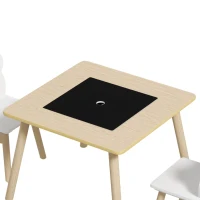 AIYAPLAY 3-Piece Kids Table and Chairs Set with Convertible Desk and Storage Grid, Kids Activity Table for Nursery, Playroom(m-12)