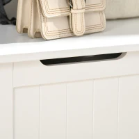 HOMCOM Meuble d'entrée 4 en 1, vestiaire d'entrée avec banc de rangement et 4 crochets doubles, 71,5 x 39,5 x 170 cm, blanc(m-8)