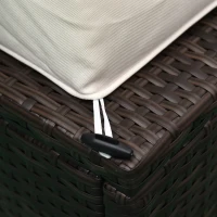 Outsunny Set Mobili da Giardino in Rattan PE 4 Poltrone 1 Pouf 1 Tavolino in Vetro Temperato 2 Cuscini(m-8)