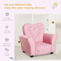 HOMCOM Kids Armchair Toddler Chair Seating Relax Playroom Seater Girl Princess Pink(m-7)