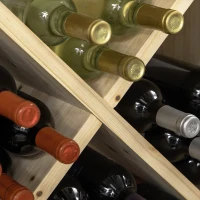 HOMCOM 24 Bottles Wine Rack, Solid Wood Wine Holder Stand, Natural Wood Finish(m-8)